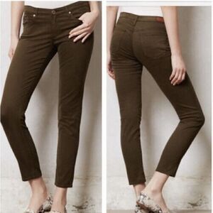 AG Olive Green Women’s The Stevie Slim Straight Ankle Skinny Pants Olive 27 R